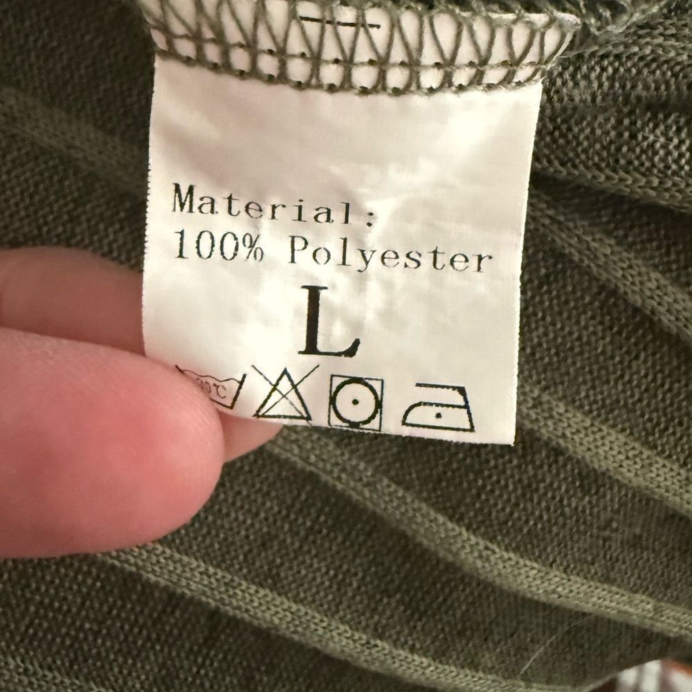 Olive Green Ribbed Cardigan - Picture 5 of 5